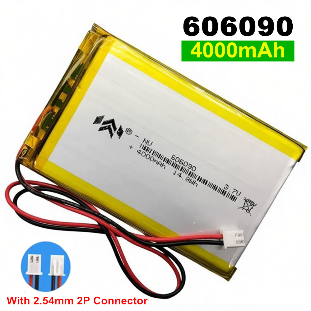 Smartwatch Headset - 4000mAh 3.7V 606090 2.54mm 2P プラグ付きポリマーリチウム充電式バッテリー電源銀行スマートウォッチ美容機器