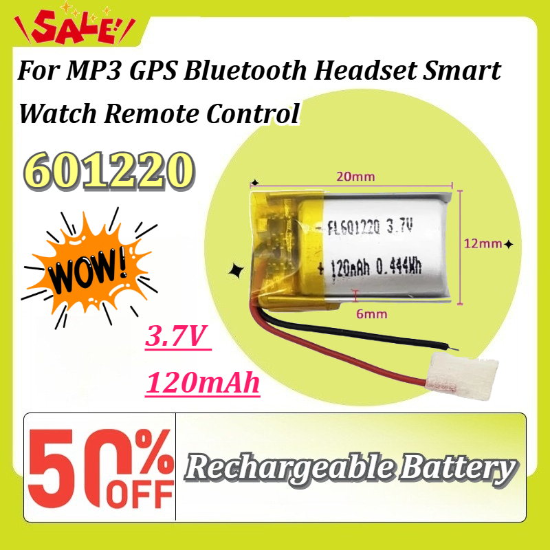Smartwatch Headset - 新しい 3.7V 120mAh 601220 Li-Po 充電式交換用バッテリー