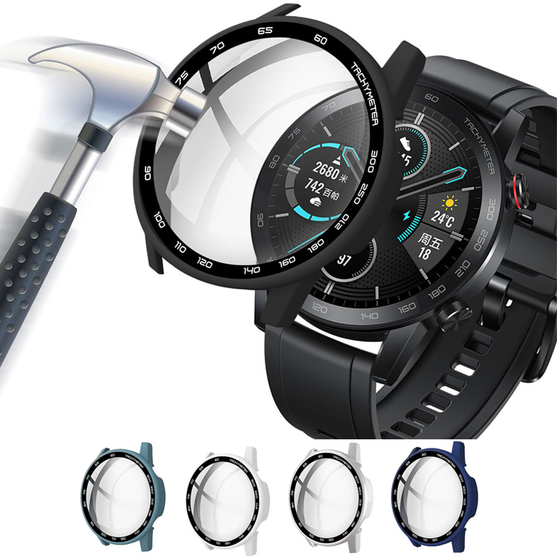 Motorola Smartwatch Accessories - Huawei用ガラススクリーンプロテクター,huawei honor magic watch 2,46mm,ハードエッジ保護ケース