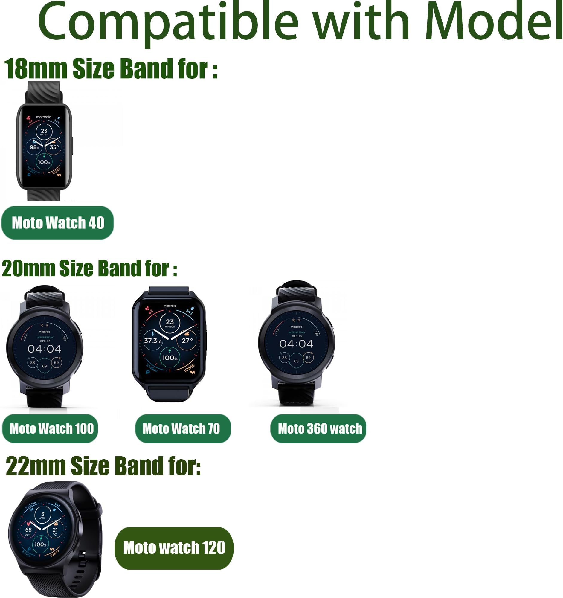 ステンレス鋼バンドモトローラモトウォッチ 120 金属交換ス - Motorola Smartwatch Accessories のレビューと価格