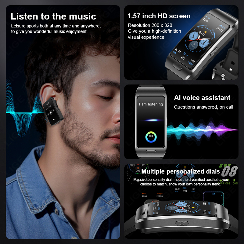 新しい 2 in 1 Bluetooth ヘッドセット スマ - Smartwatch Headset のレビューと価格