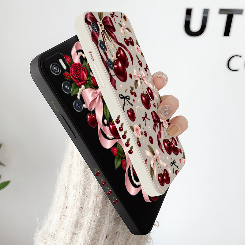 ピンクの蝶ネクタイと赤い桜のデザインのVivo V70 FE - Vivo V40 のレビューと価格