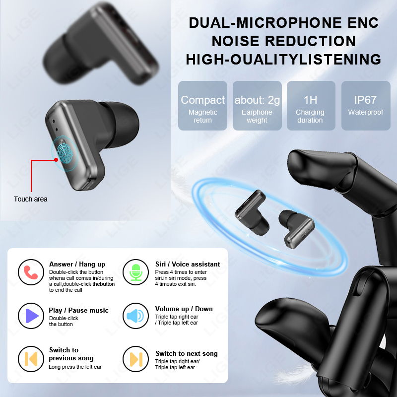LIGE TWS 2 in 1 ヘッドセット スマートウォッ - Smartwatch Headset のレビューと価格