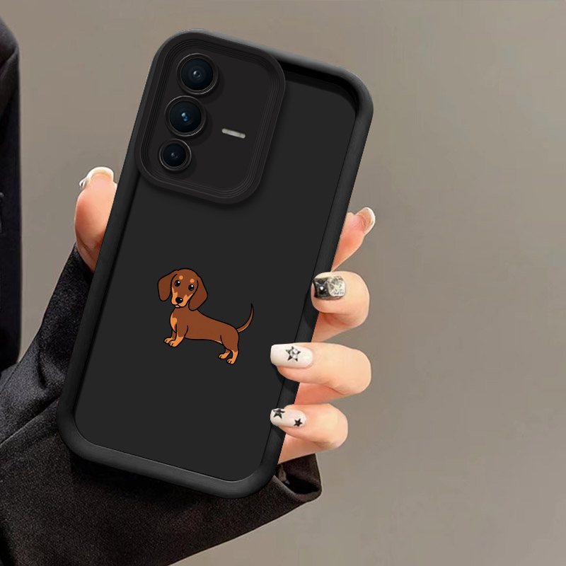 動物柄のダックスフント犬のデザインのスマートフォンケース。V - Vivo V40 のレビューと価格