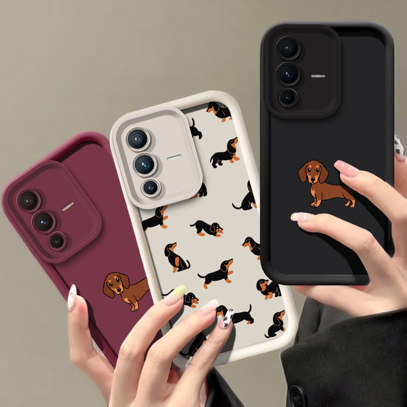 動物柄のダックスフント犬のデザインのスマートフォンケース。V - Vivo V40 のレビューと価格