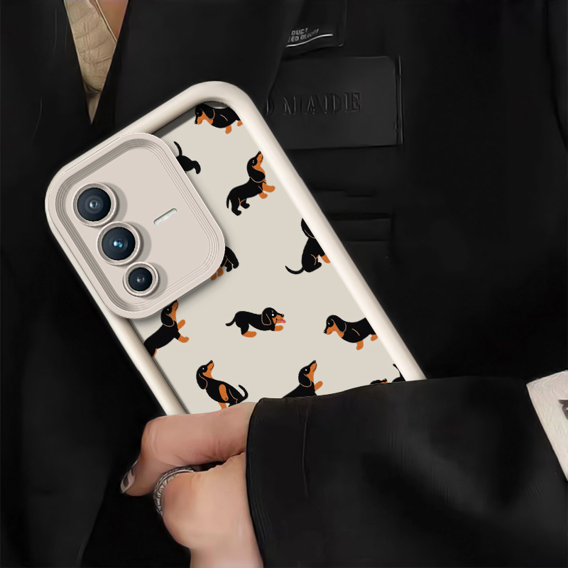動物柄のダックスフント犬のデザインのスマートフォンケース。V - Vivo V40 のレビューと価格