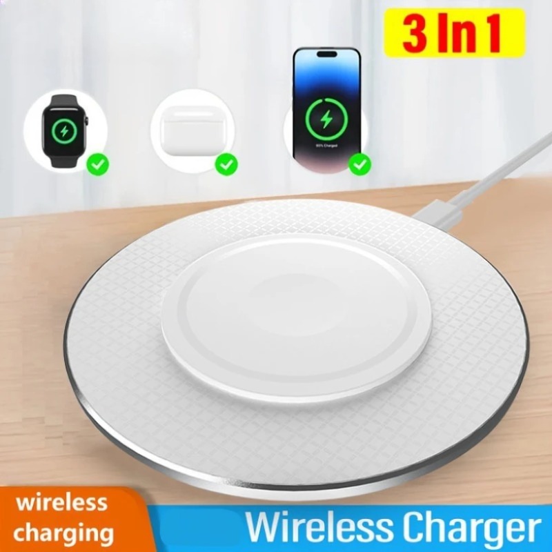 コンパクトな15W 3-in-1ワイヤレス充電パッド、急速充 - Wireless Charger Watch のレビューと価格